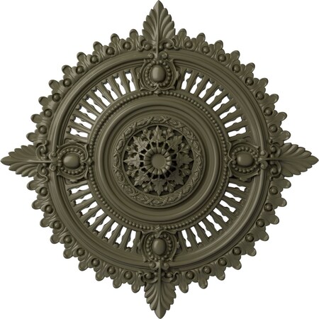 Ekena Millwork Haylynn Ceiling Medallion (Fits Canopies up to 1 1/4"), 29 1/8"OD x 1 1/4"ID x 4"P, Painted Turtle CM29HYPTF